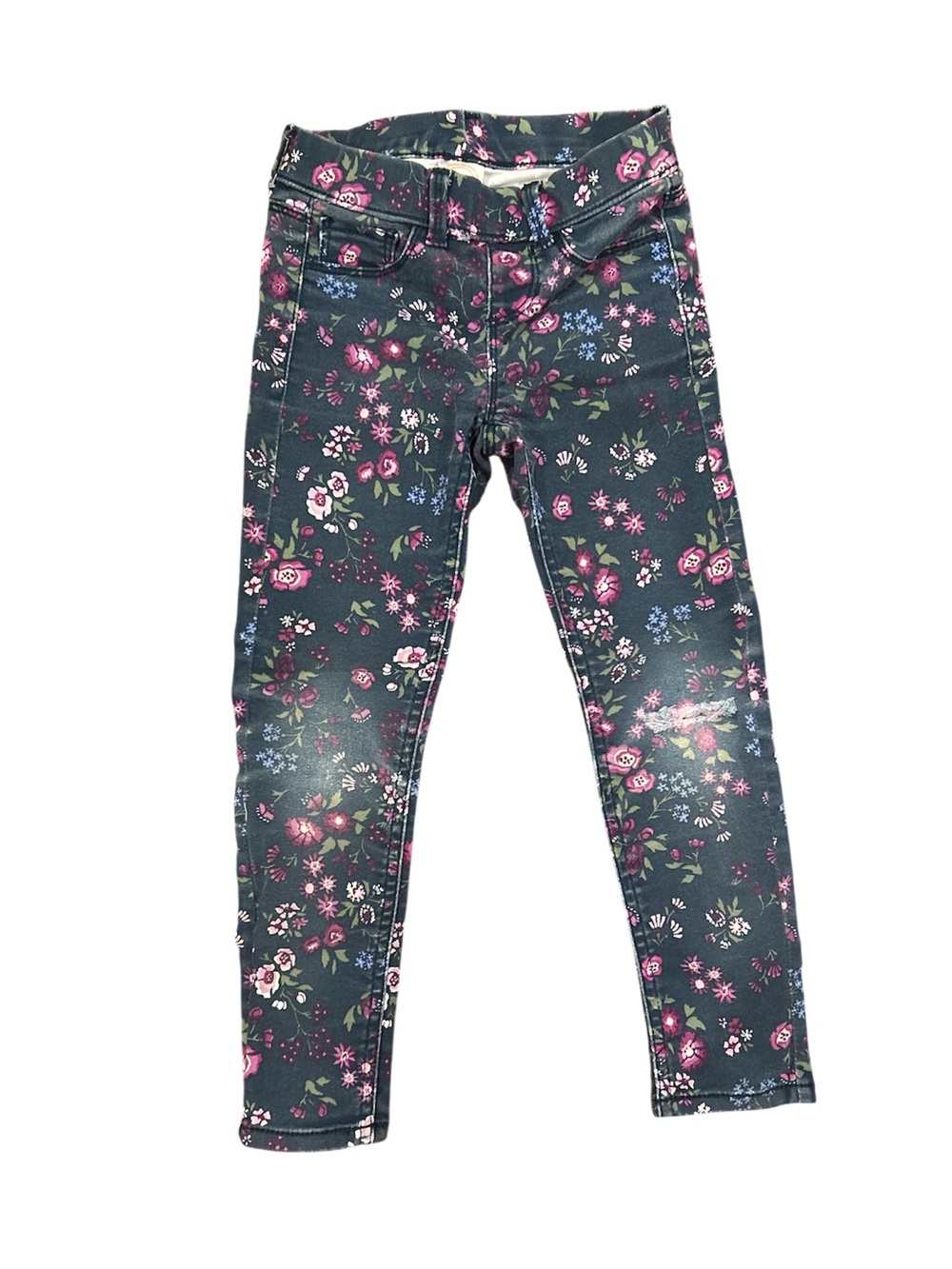 Dark floral 4T denim